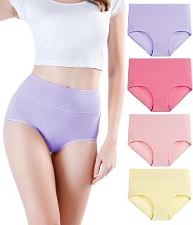 wirarpa Women's Cotton High Waist Culotte Panties Pack of 4