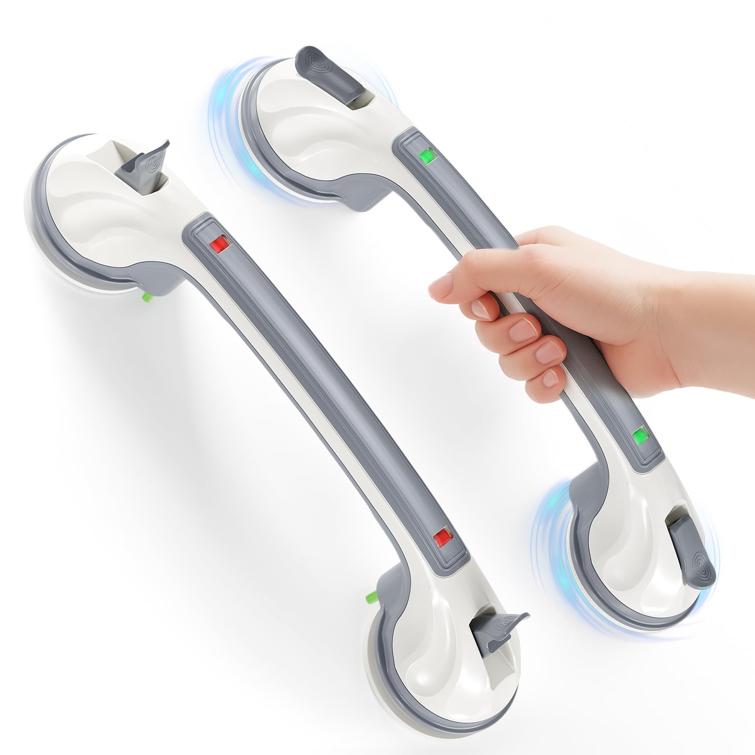 Reyiu Grab Bars for Seniors Bathroom, 16.8" Suction Bathtub Rails, 2 Pack | Safe