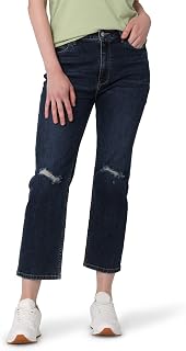 Wrangler Womens High-Rise Rodeo Straight Leg Crop Jean