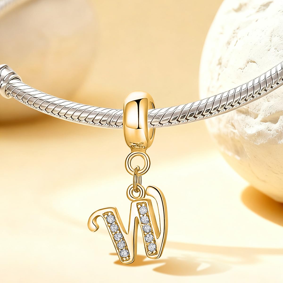 1Pcs Fashion Letter Silver Charm for Women DIY Jewelry and Daily Outfit Matching