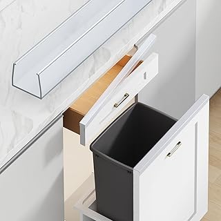 Magicheap 18" Length Cabinet Door Protector, 3/4" Thick, Transparent, 2 PCS | Snugly Fit, Flexible Slip-On, Plastic Cabinet Edge Guard Bumpers, Edge Protectors to Prevent Wear Chipping Discoloration