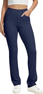 VIMPEP Classic Yoga Pants for Women Mid Waist Straight Soft Touch Stretch Casual Work Pants 2202