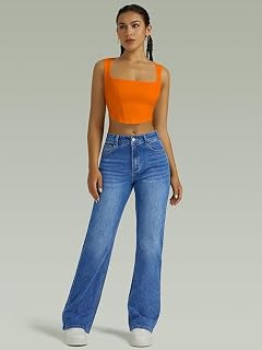 Women's High Waisted Straight Leg Jeans Slimming Loose Fit Retro Denim Pants Street Fashion Floor Length Trousers