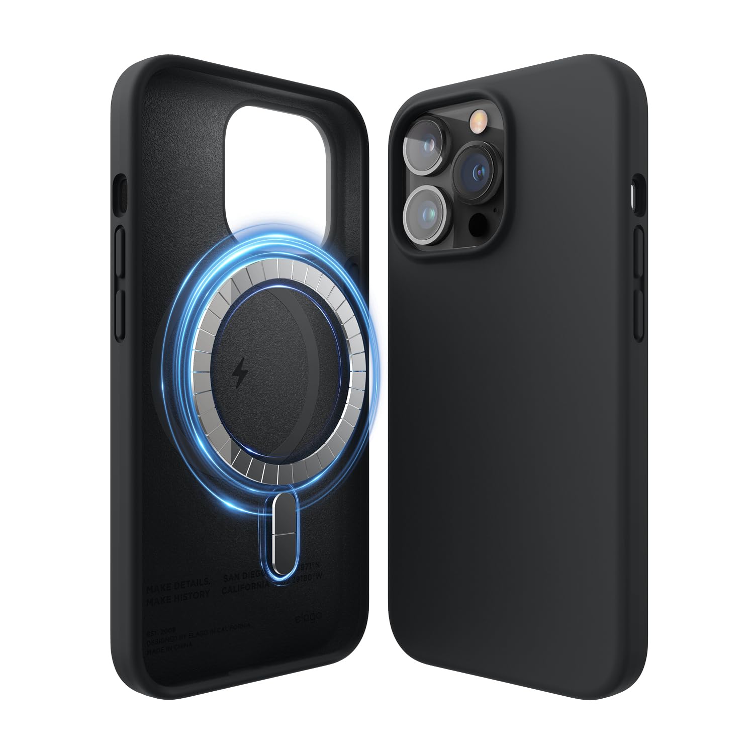 elago Premium Magnetic Silicone Case for iPhone 13 Pro Black