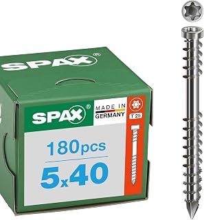 SPAX Terrassenschraube 5 x 40 mm, 180 St., Zylinderkopf T25, Edelstahl A2