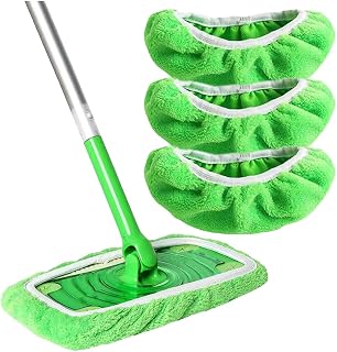 3 Pack Reusable Microfiber Mop Pads Replacement for Wet and Dry Flat Mop Washable for Cleaning Surface/Hardwood Floor (Buff Not Included)