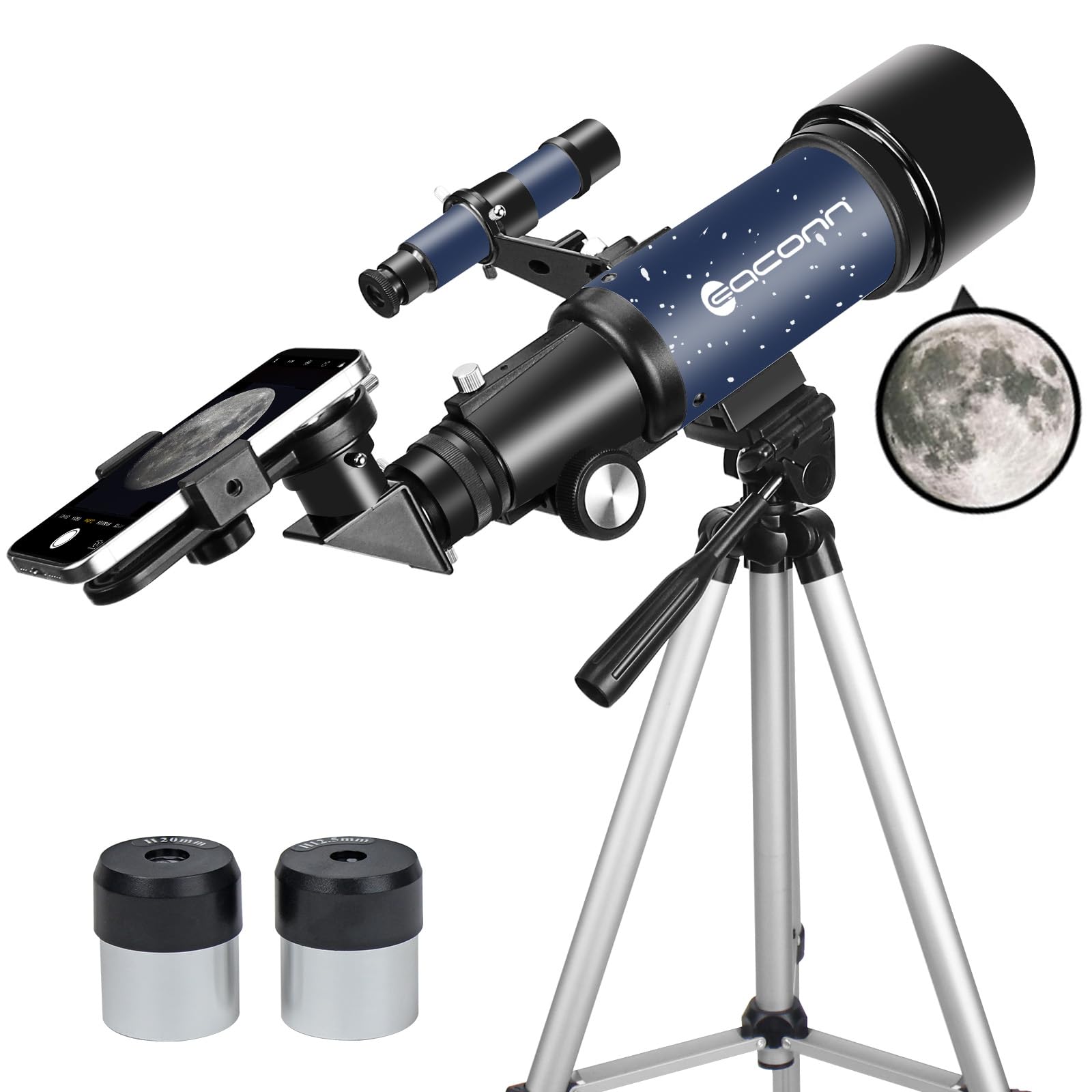Telescope for Adults Beginners, 70mm Aperture 400mm AZ Mount Fully Multi-Coated 