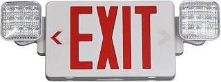 TANLUX Red Exit Sign with Emergency Lights, LED Emergency Exit Light with Battery Backup, UL Listed, AC 120/277V, Commercial Emergency Lights Combo for Business - 1 Pack