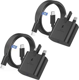 For Samsung Fast Charge, 2Pack USB C Charger Plug and Phone Cable 1M USBC to Type C Charging Lead for Samsung Galaxy S26 S25 S24 S23 S22 S21 S20 A17 A16 A24 A25 A26 A33 A34 A35 A36 A53 A54 A55 A56