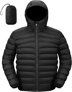TBMPOY Lightweight Packable Puffer Jackets Hooded Winter Coat Insulated Warm Water Resistant for Travel Hiking Skiing