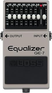 BOSS GE-7 Equalizer | Compact Graphic Equalizer Pedal | Tailored for Guitarists | 7 Bands of EQ Sliders | Guitar-Optimized Frequencies | ±15dB Boost/Cut Per Band | Level Slider for Volume Adjustments