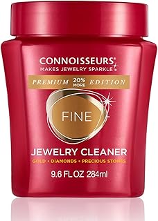 CONNOISSEURS Premium Edition Jewelry Cleaner, Value Size 9.6oz - Pick from Fine, Silver or Delicate Jewelry Cleaner