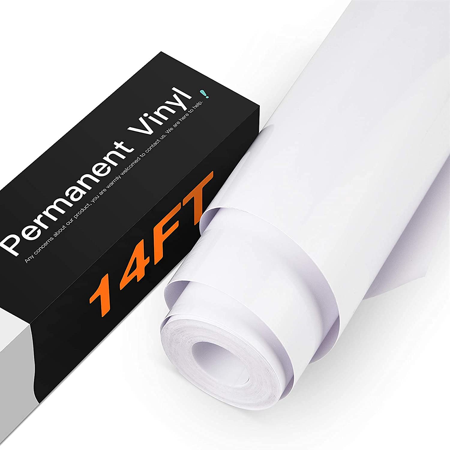 HTVRONT Glossy White Permanent Vinyl Roll, 12"x14FT, for Crafts Projects | Water