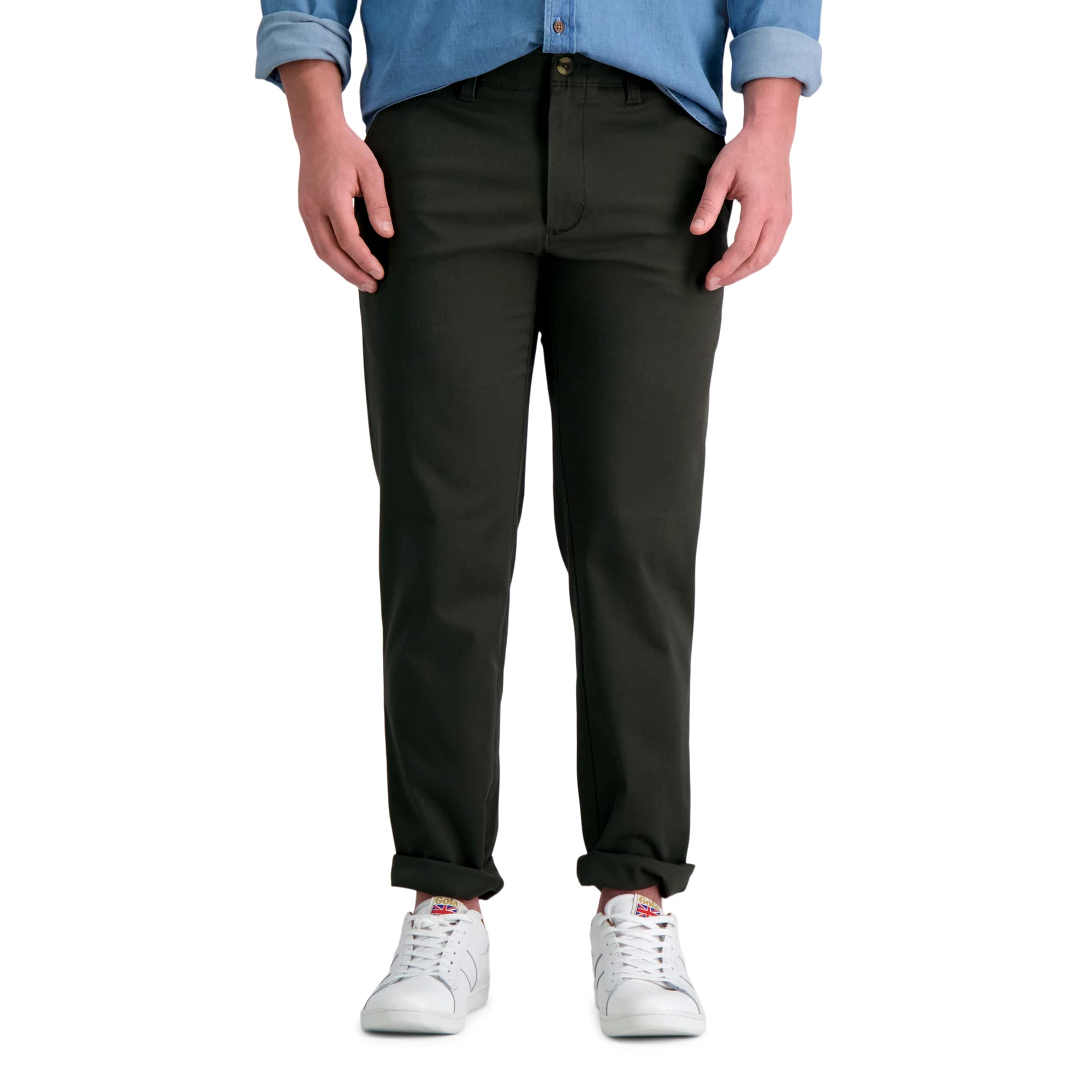Haggar Life Khaki Comfort Flat Front Straight Fit Chino Pant Casual Pants for Me