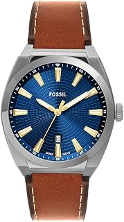 Fossil - Orologio da uomo Fossil Everett a 3 lancette, cassa 42 mm, movimento al quarzo, cinturino in acciaio inossidabile