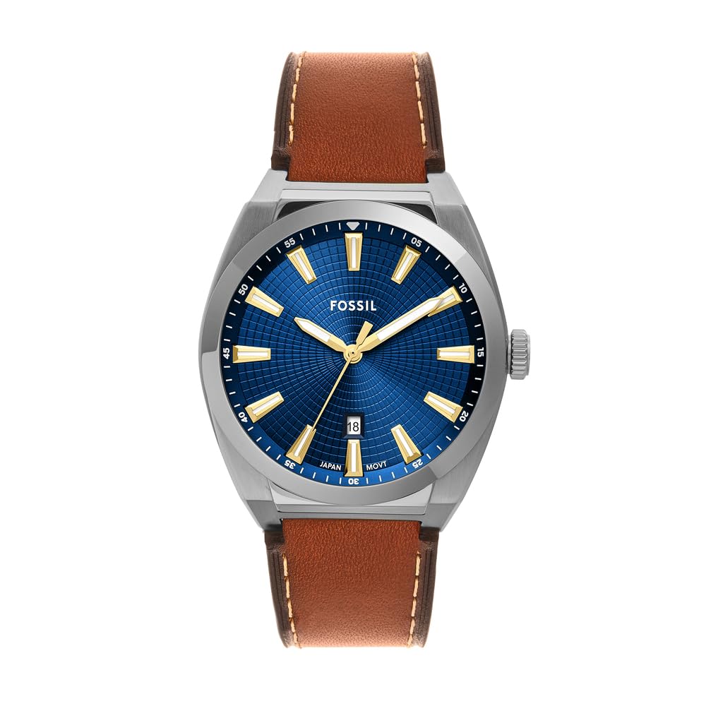 Fossil - Orologio da uomo Fossil Everett a 3 lancette, cassa 42 mm, movimento al