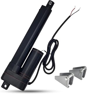 JQDML 12V Heavy Duty Linear Actuator 6 Inch Stroke 660 lbs IP65 Waterproof | 0.2 in/s Speed, Max Load 3000N, Low Noise, with Mounting Brackets, for Window Door Opener, Solar Tracker, RV, Home Automation