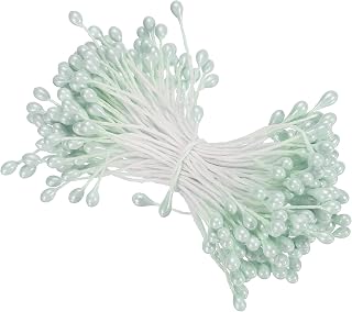 Matte Pearl Floral Pistils,150pcs Artificial Stamens for DIY Wedding Decoration,Light Blue