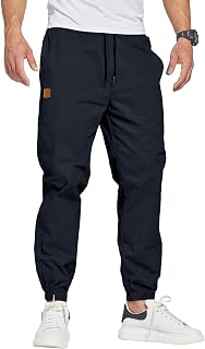 ZOXOZ Men's Work Trousers Casual Sport Slim Fit Joggers Long Pants with Pockets