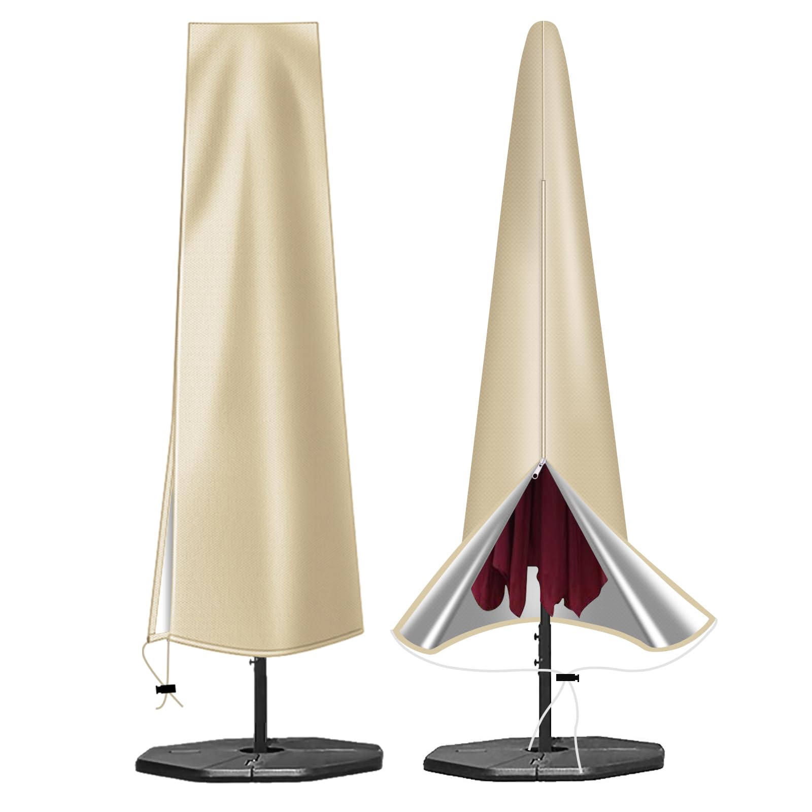 OKPOW Patio Umbrella Cover Waterproof: Fit 9ft to 12ft Outdoor Umbrellas | 420D 