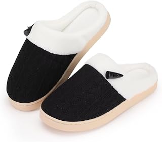Ladies Warm Cotton Slippers with Memory Foam and Soft Terry Lining