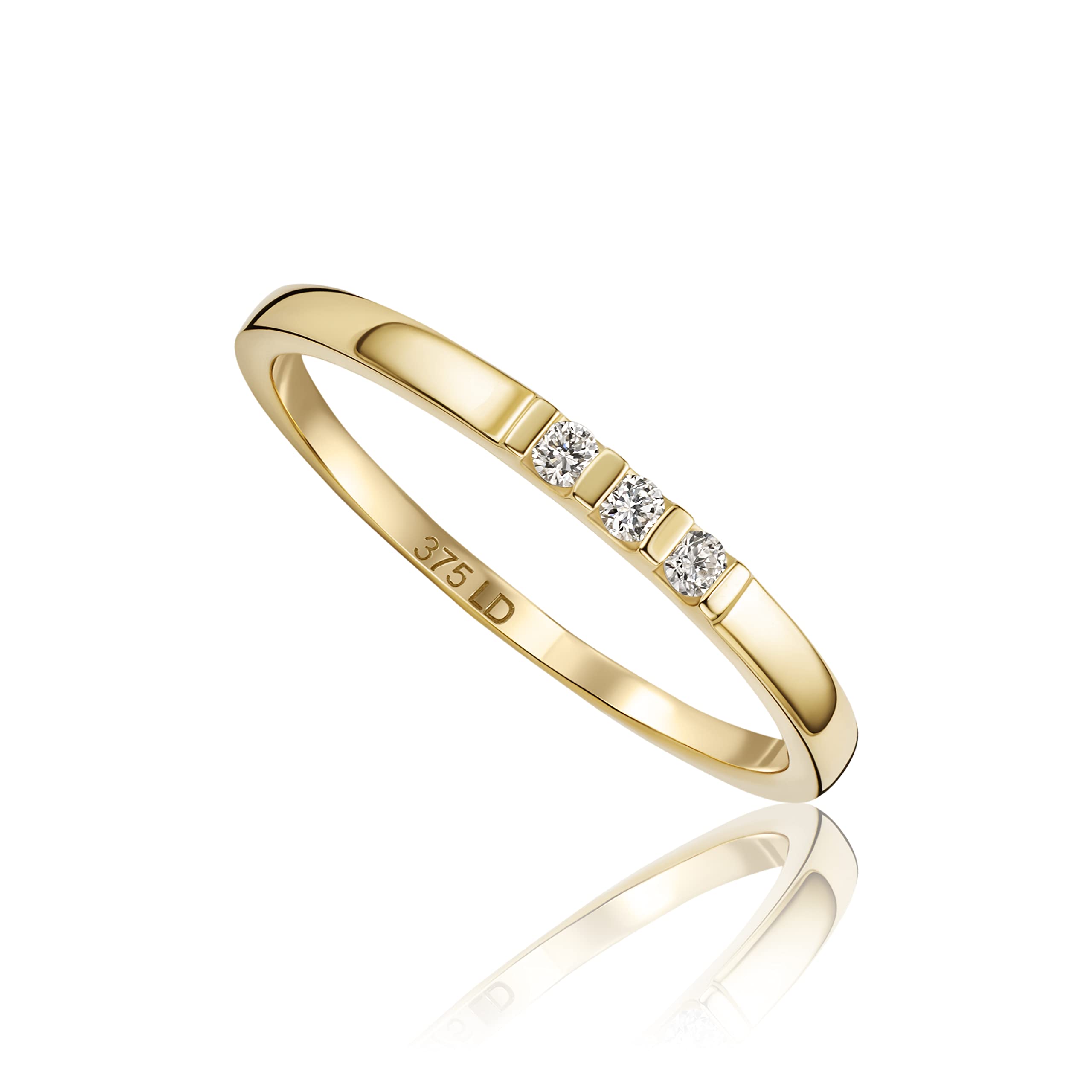 Miore 's Lab Diamonds 9 Carat 375 Yellow/White Gold 3 Lab Diamonds Engagement / 
