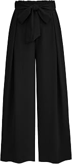 PRETTYGARDEN Women Work Trousers Wide Leg Casual High Waist Palazzo Pants Loose Summer Clothes