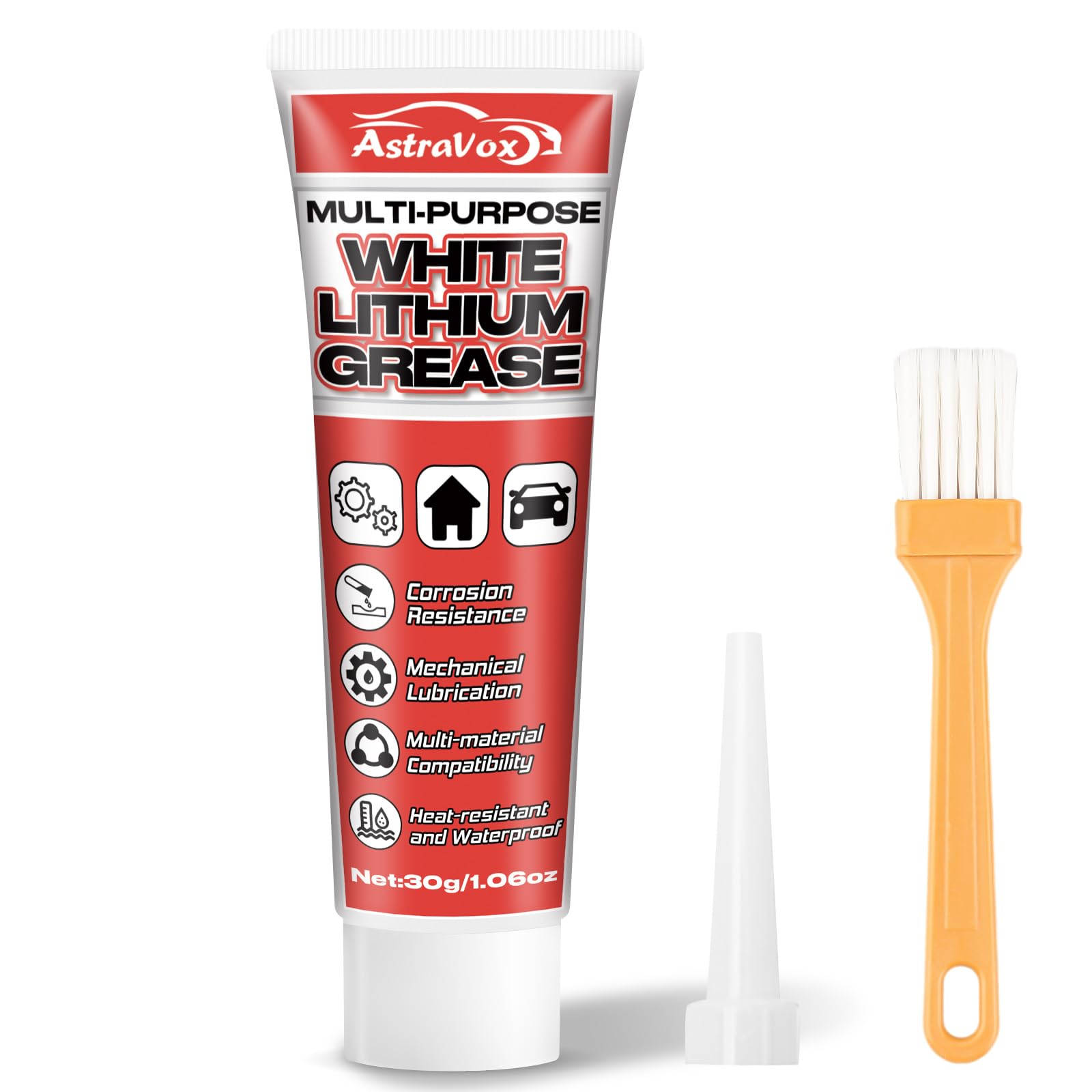 AstraVox White Lithium Grease, Multi-Purpose Lubricant Lithium Grease | with Bru