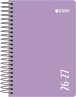 Enri, 2026 2027 Day Per Page Diary, Extra Cover, 15 x 21 cm, Spanish, Mauve