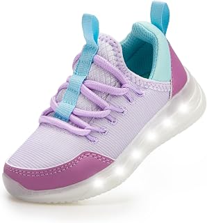 YESKIS Toddler Boys Girls Light up Shoes Slip-On Tennis Sneakers Casual