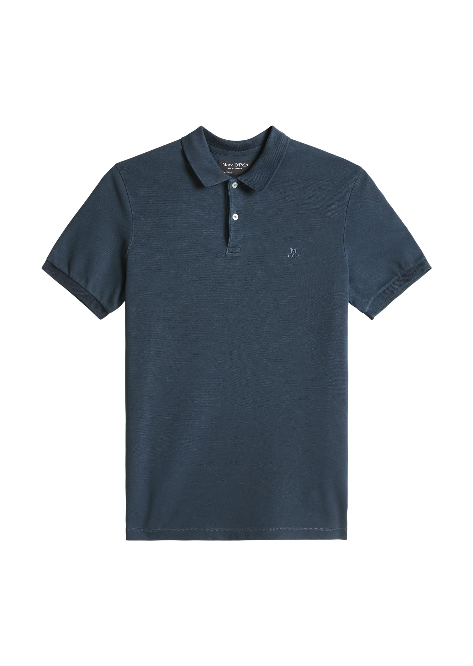 Marc OߴPolo Men's Shaped Fit Short Sleeve Polo Shirt with Stretch, Blue (Total E