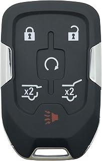 Replacement Key Fob Cover Case fit for Chevy Suburban Tahoe 2015 2016 2017 2018 2019 2020 GMC Yukon Keyless Entry Smart Remote Key Fob Shell (Black)