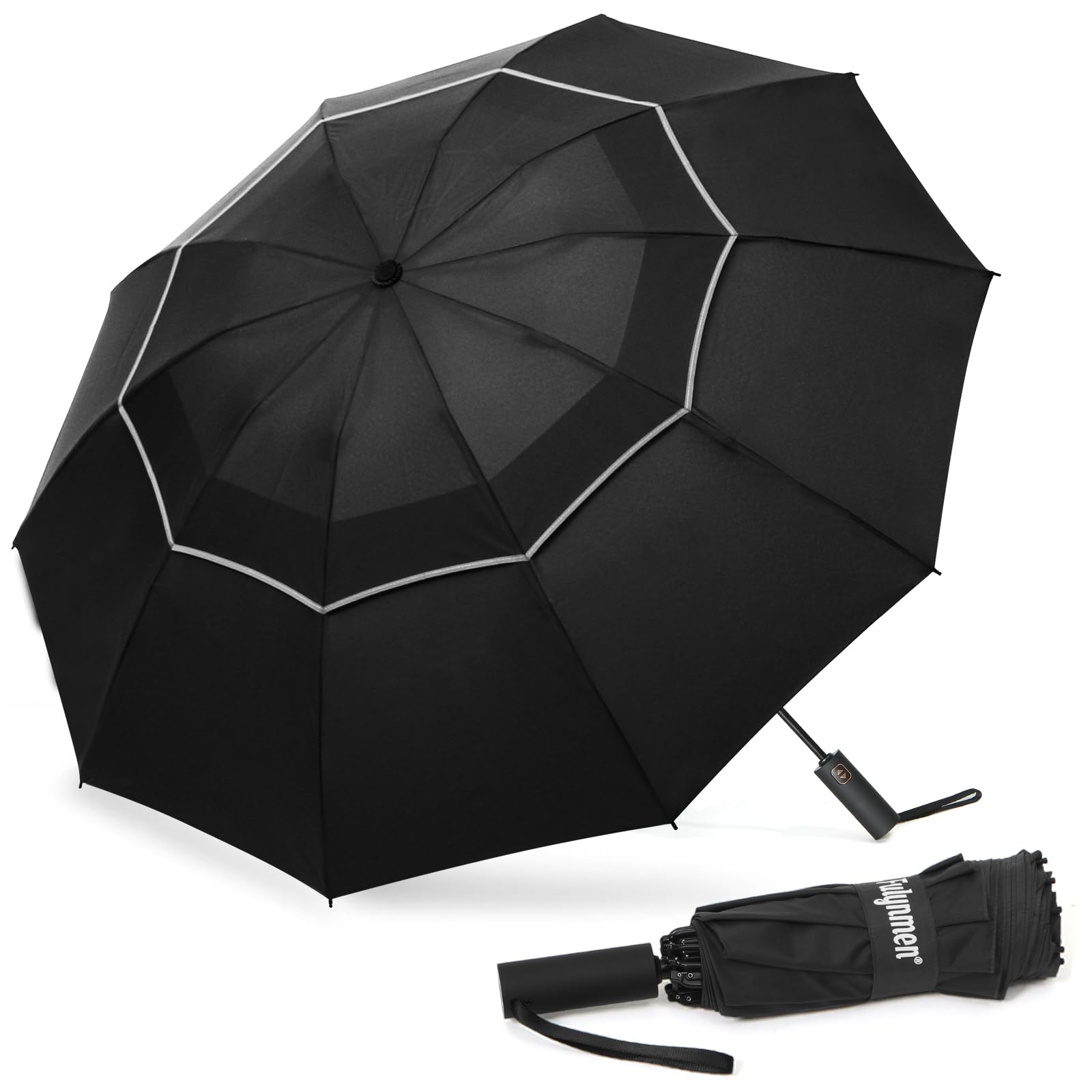 62/54/46 Inch Rain Umbrella Golf Umbrella Compact Travel Inverted Windproof Doub