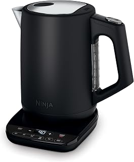 Ninja Perfect Temperature 1.7L Kettle, Rapid Boil, Matte Black KT200UK | Temperature Control kettle with 6 preset temperatures for green tea, coffee and more. LED display & Temperature Hold mode.