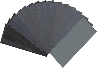 Wet Dry Sandpaper, Waterproof 120/240/400/600/800/1500/2000/3000 Sand Paper Sheet for Wood Metal Polishing Automotive Polishing (16 Pcs)