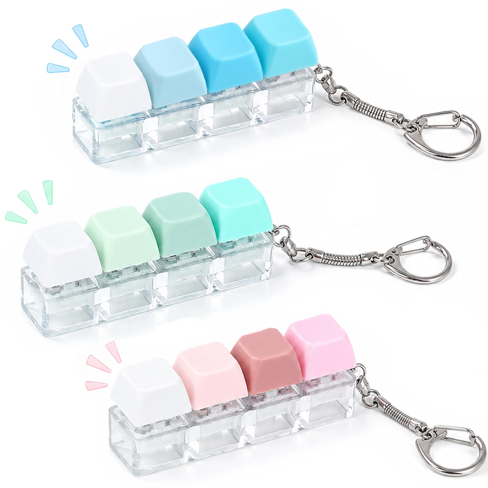 3pcs Keyboard Fidget Toy - 4 Keys Clicker Fidget Toys Adults Kids Macaron | Qual