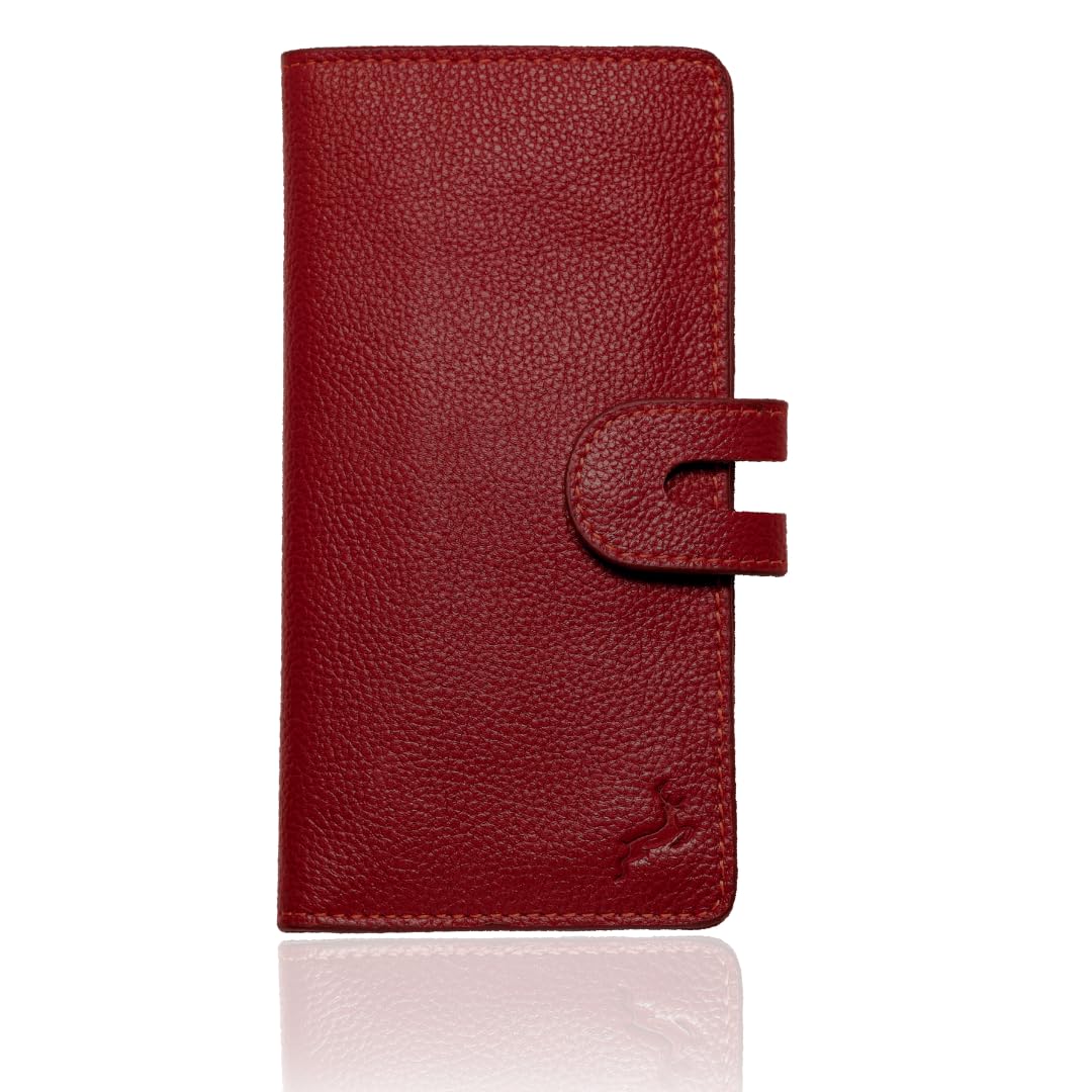 Womens wallet (Holds 15-18 Cards, 4 Flat Pockets, ID Windows) Genuine Leather wa