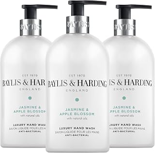 Baylis & Harding Signature Luxury Hand Wash 500ml 3 pack | Jasmine & Apple Blossom, Vegan Friendly, Made in UK