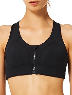 Yvette High Impact Sports Bras for Women Zipper Front Big Breasts