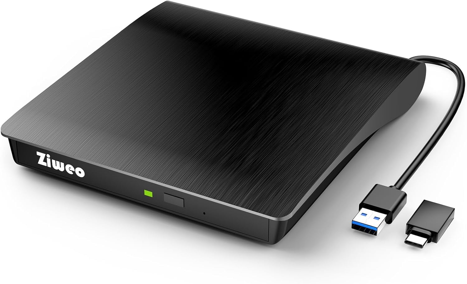 Ziweo External CD DVD Drive, Portable USB 3.0 Type-C CD Burner CD +/-RW Drive DV