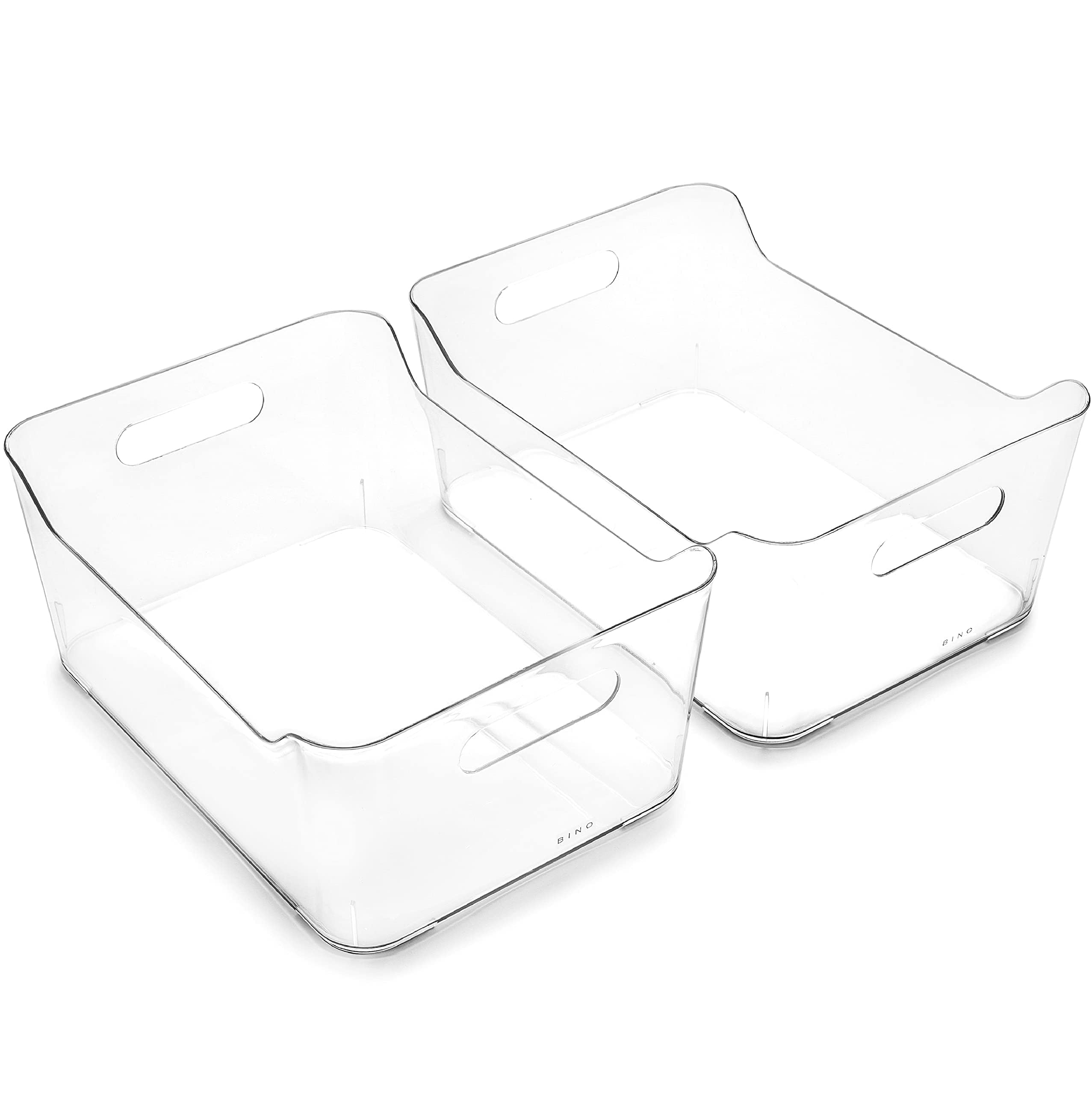 BINO | Plastic Storage Bins, Large - 2 Pack, Clear | THE SOHO COLLECTION | Pantr