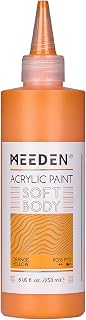 MEEDEN Orange Yellow Acrylic Paint: Matte Finish 250ml/8.45oz Soft Body