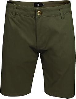 Xact Men's Chino Shorts Stretch Cotton Smart Tailored Regular Fit Zip Fly Flat Front Summer Golf Work Casual UK