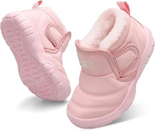 JIASUQI Baby Boys Girls Winter Warm Fluffy Snow Boots with Faux Fur Lining