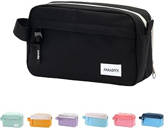 Large Capacity Pencil Case with 3 Compartments, Portable Big Pencil Pouch with Durable Zipper, Extra Big Pencil Bag for Easy Carrying (Black)