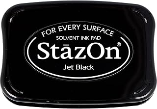 Tsukineko SZ000031 Full-Size StazOn Multi-Surface Inkpad, Jet Black | Adheres to all non-porous surfaces
