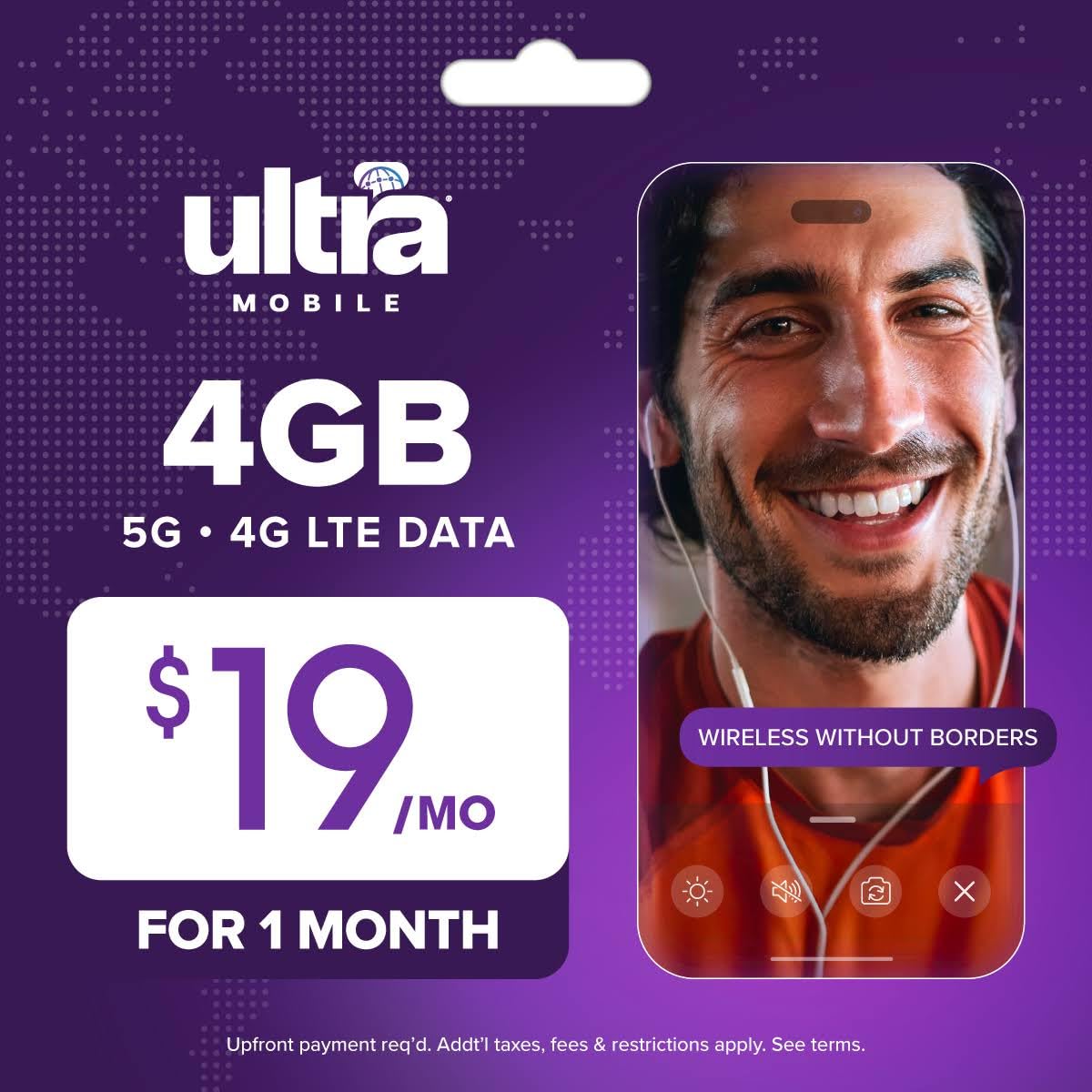 Ultra Mobile 4GB Prepaid SIM Kit, 1-Month Plan on the T-Mobile 5G Network | Unli