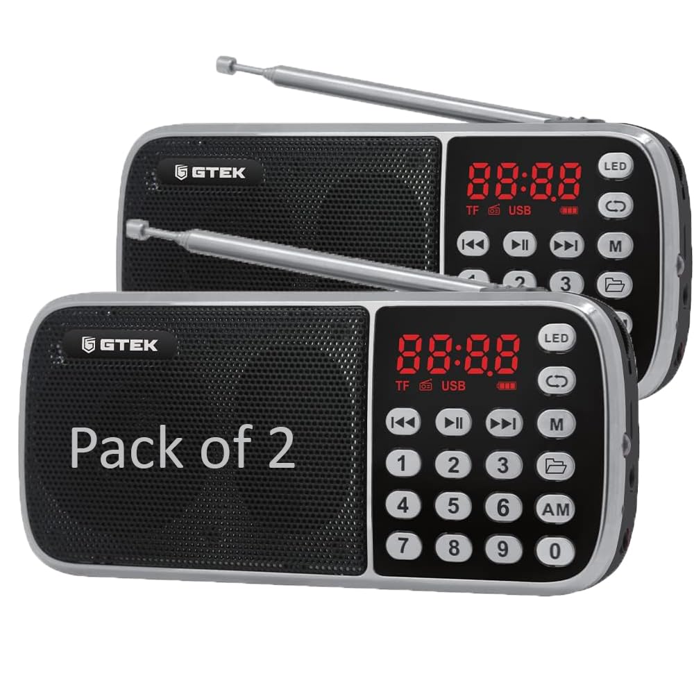 (Pack of 2) - Gurbani Radio Player (ਗੁਰਬਾਣੀ ਰੇਡੀਓ ਪਲੇਅਰ) Gtek Canada Nitnem, Suk