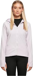 Urban Classics Ladies Polar Fleece Zip Hoodie Women Zip Hood Black Daumenlöcher Regular