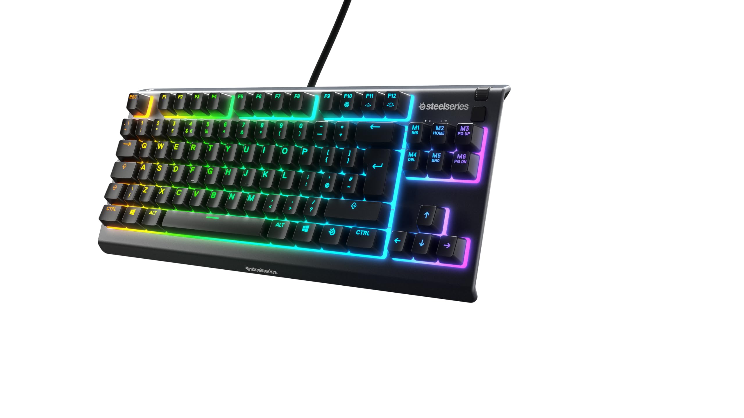 SteelSeries Apex 3 TKL Gaming Keyboard - Silent Keyboard, Tenkeyless PC Keyboard